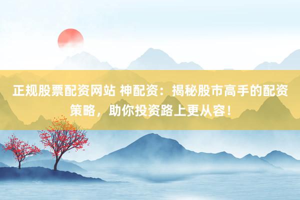 正规股票配资网站 神配资：揭秘股市高手的配资策略，助你投资路上更从容！