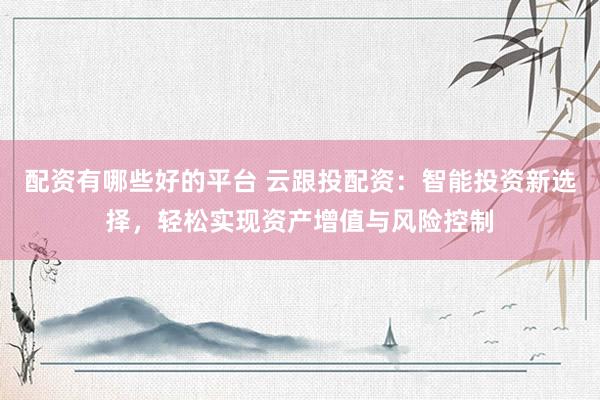 配资有哪些好的平台 云跟投配资：智能投资新选择，轻松实现资产增值与风险控制