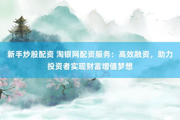 新手炒股配资 淘银网配资服务：高效融资，助力投资者实现财富增值梦想
