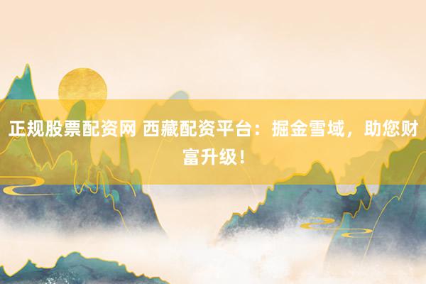 正规股票配资网 西藏配资平台:掘金雪域,助您财富升级!