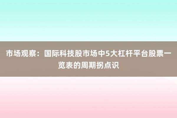 市场观察:国际科技股市场中5大杠杆平台股票一览表的周期拐点识