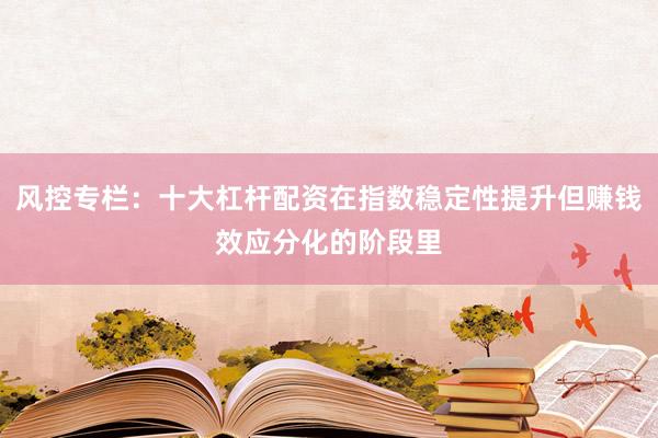 风控专栏：十大杠杆配资在指数稳定性提升但赚钱效应分化的阶段里