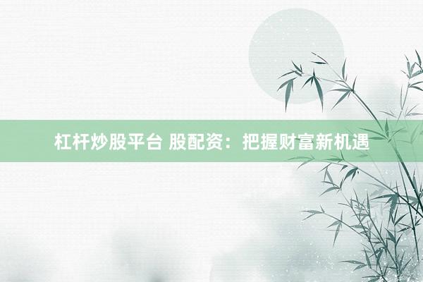杠杆炒股平台 股配资：把握财富新机遇
