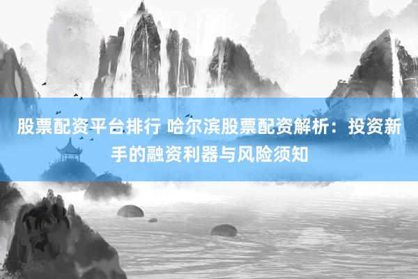 股票配资平台排行 哈尔滨股票配资解析:投资新手的融资利器与风险须知