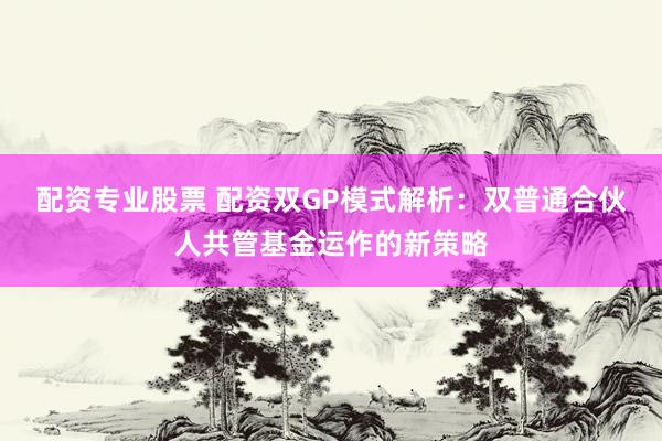 配资专业股票 配资双GP模式解析:双普通合伙人共管基金运作的新策略